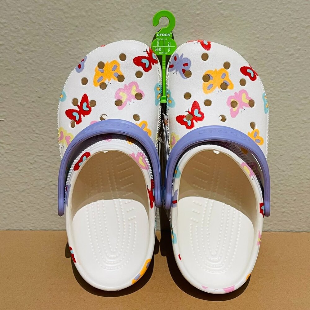 Crocs Butterfly Classic Clogs Kids Size J3 - Cute & Colorful - NWT
